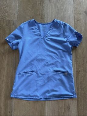 Figs Light Blue V-Neck Scrub Top
